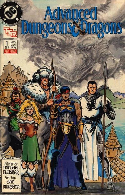 Portada del Advance Dungeons & Dragons de DC con una party de cinco jugadores de distintos oficios y razas. Como tiene que ser. 