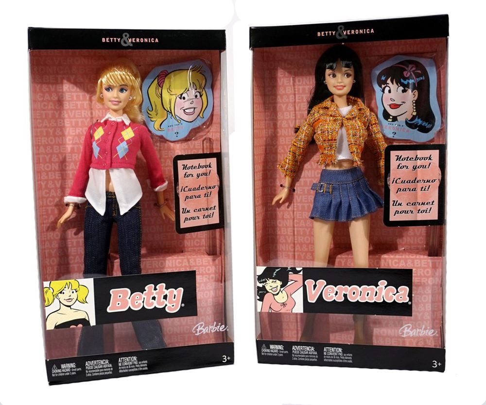 Muñecas Barbie de Betty y Verónica de los cómics de Archie. Una rubia y una morena, claro.