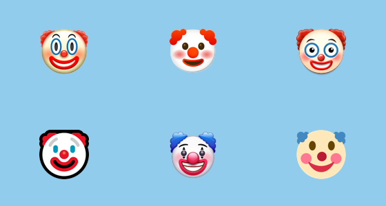 Repaso a seis versiones distintas del Emoji Cara de Payaso