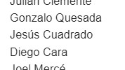 Pantallazo de la lista de votantes de los Premios de la Crítica de Dolmen que incluye al fallecido Jesús Cuadrado.