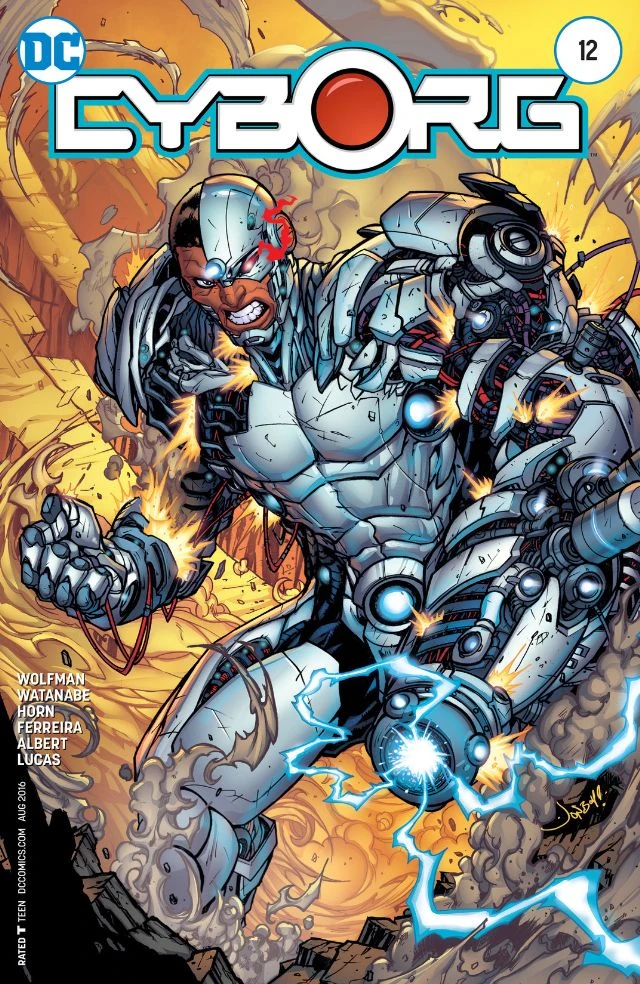 Portada de Cyborg en la que vemos una versión tipo robot manga abriéndose de Cyborg.