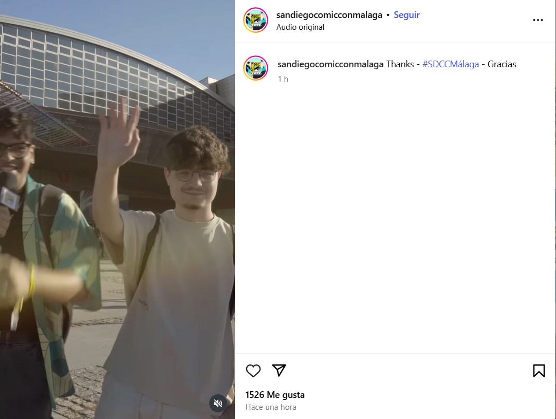 Pantallazo del intagram de la Comic-Con de Málaga en la que vemos que la primera publicación del viernes ya había deshabilitado los comentarios.