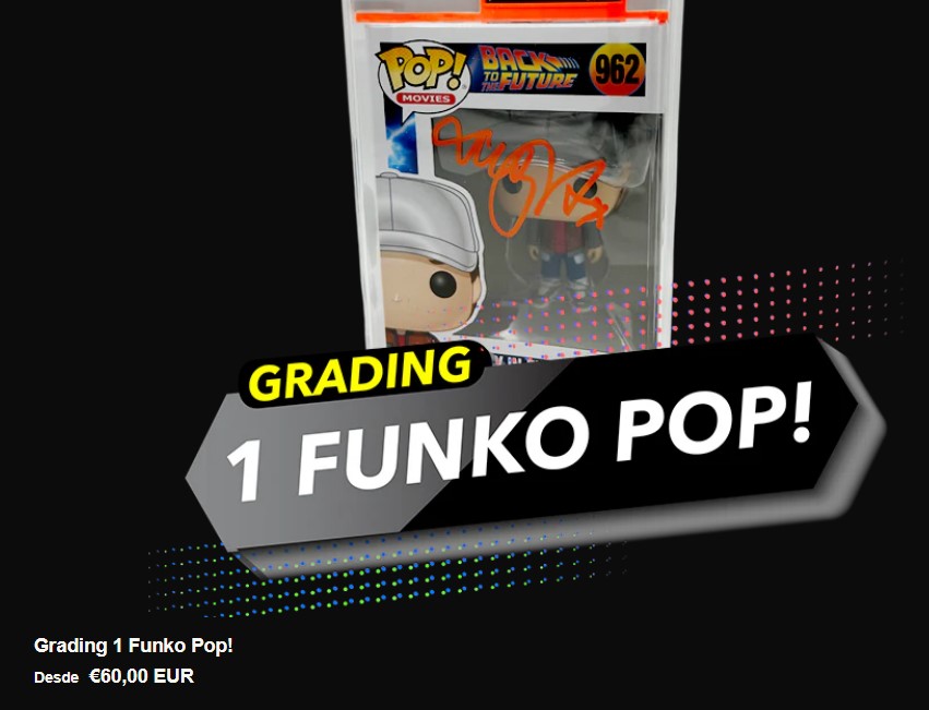 Pantallazo con un funko firmado, podría tratar de aventurar cuál es pero como todos los bichos esos se parecen, ¿qué más dará que ponga Regreso al futuro ahí arriba? 

En la parte inferior leemos, eso sí, 60 €.
