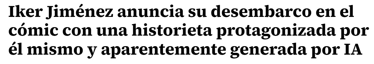 Iker Jiménez anuncia su desembarco en el cómic con una historieta protagonizada por él mismo y aparentemente generada por IA